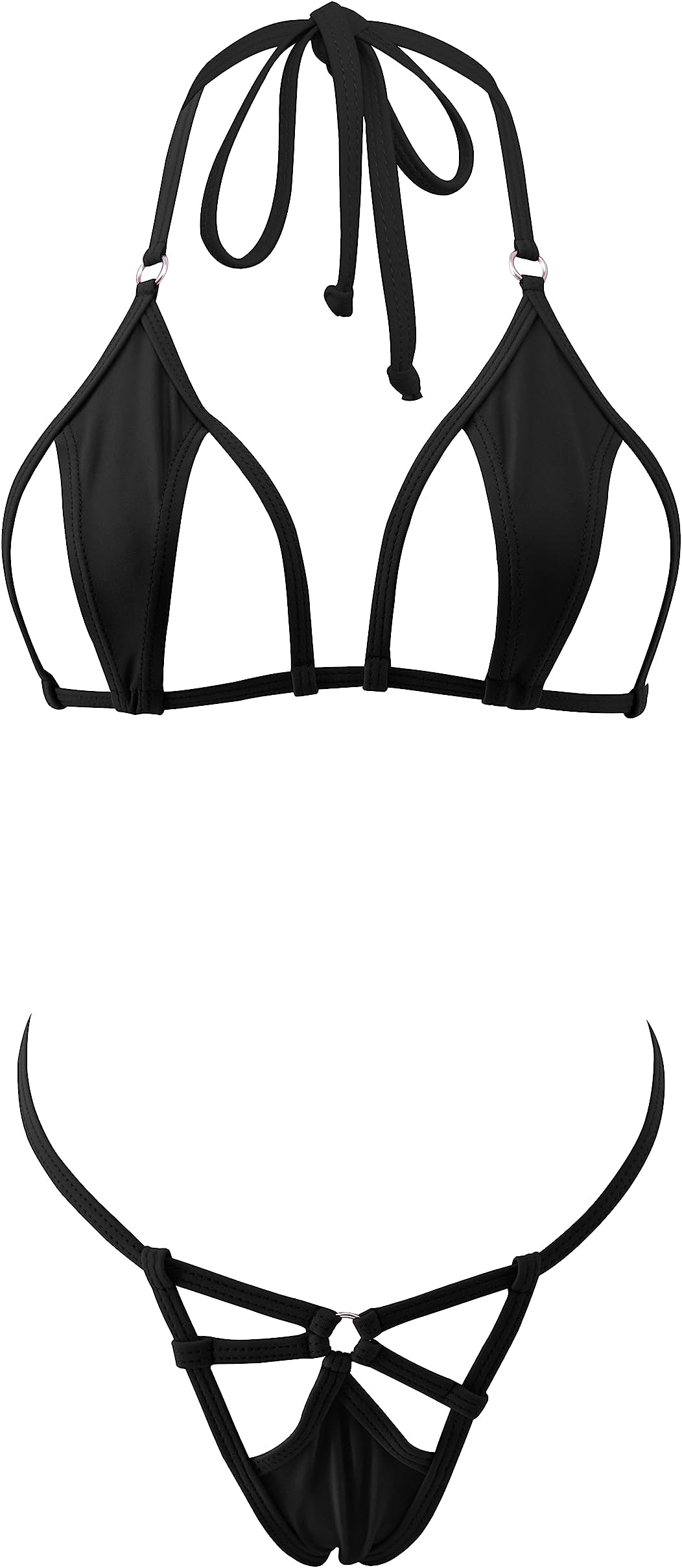 Cut-Out Micro Bikini Mini Bathing Suit Women's Swimwear One Size Black
