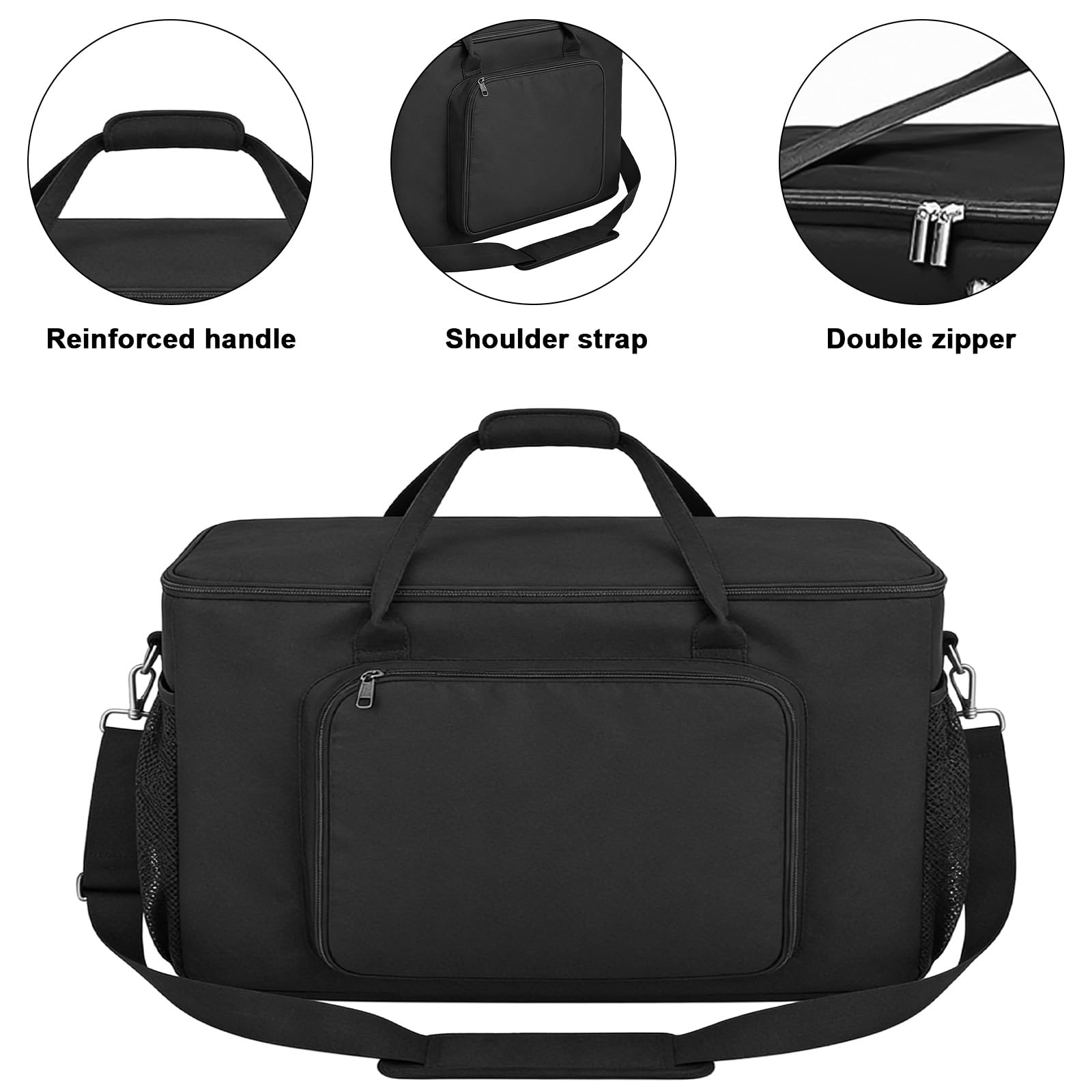 Grill-Tragetasche, BBQ-Aufbewahrungstasche, Outdoor-Ofenkoffer, Wasserabweisende,1680d Oxford-Gewebe, Outdoor-Grillzubehör Mit Mehreren Taschen Für Grill Und Zubehör, Nur Tasche, Schwarz