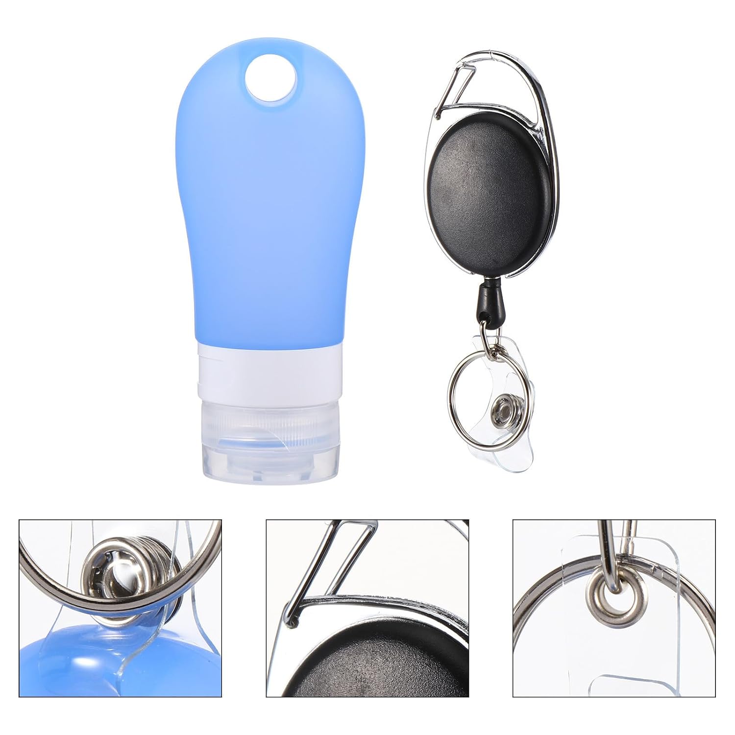 Portable Silicone Refillable Bottle 60ml for Travelling Blue