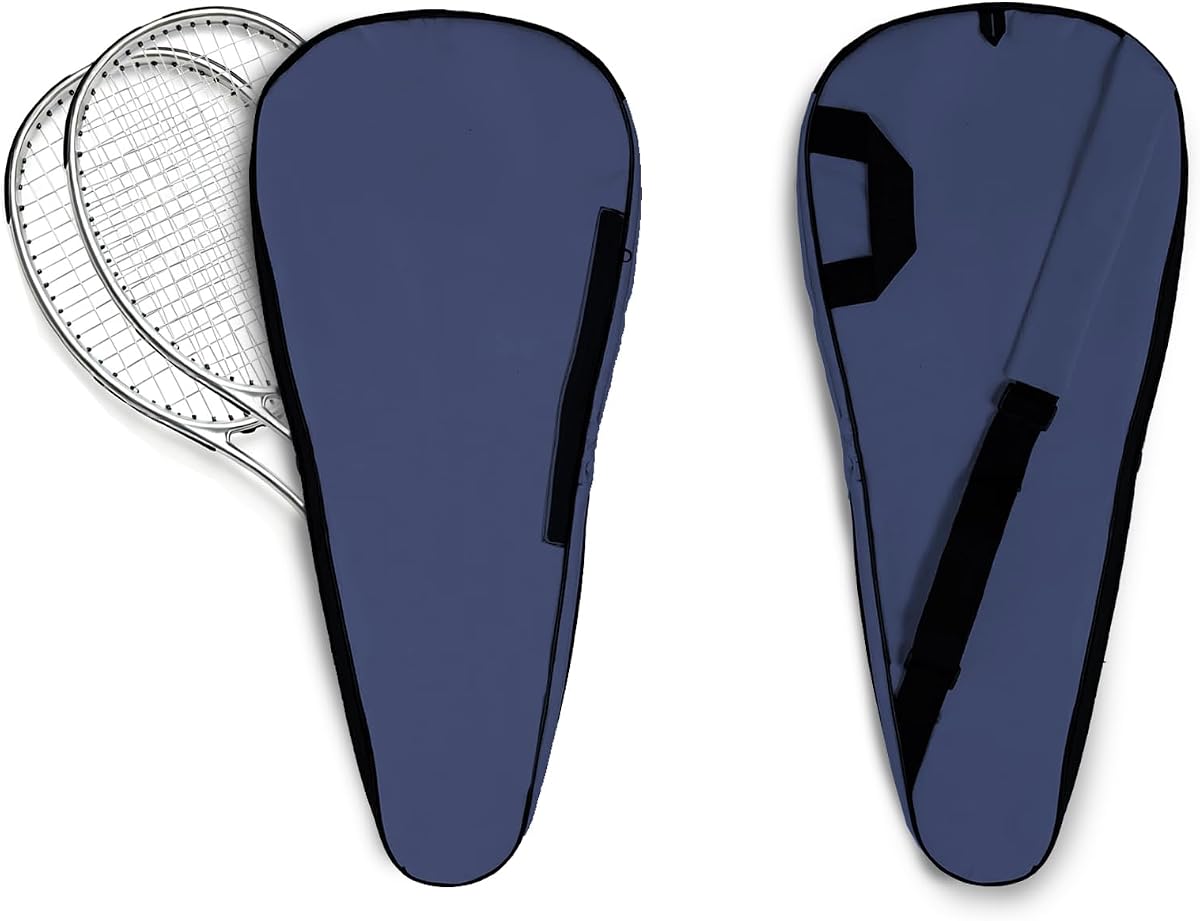2 Rackets Tennis Racket Cover Padded Tennis Racket Bag with Handle and Adjustable Shoulder Strap