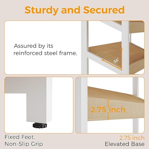 Miniatura 5 de Revistero de pie de 6 niveles, soporte de exhibición de literatura moderno, estante de exhibición de acero resistente con inclinación de 38 y borde