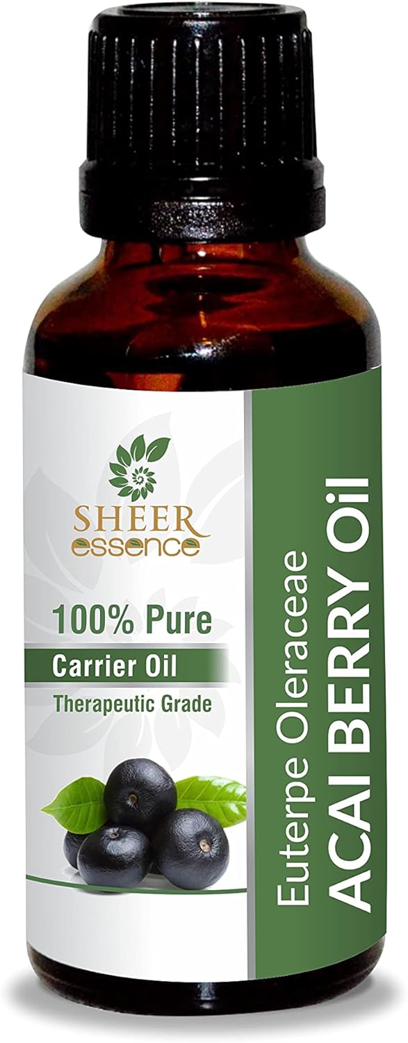 Pure Acai Berry Oil (Euterpe Oleraceae) 100% Natural Uncut Therapeutic Grade Carrier Oil 0.50 fl. oz