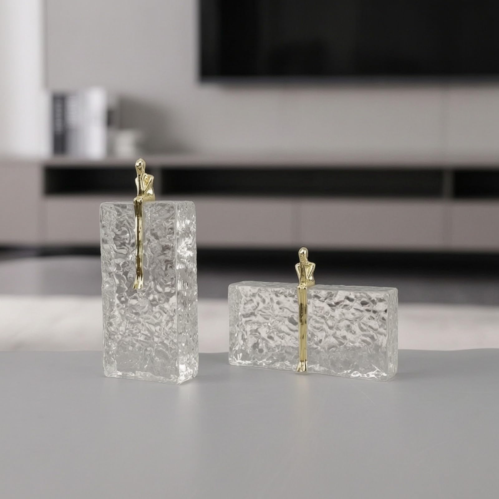 Statute Table Moderne | Statute Socle Transparent, Décoration, pr Salon, Bureau, 10x5.5x25cm
