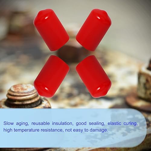 Miniatura 3 de Aopin Cubierta de tapa de extremo redondo de goma, protectores de rosca de tornillo de 1 pulgada (0.984 in), tubos flexibles de PVC, protector de