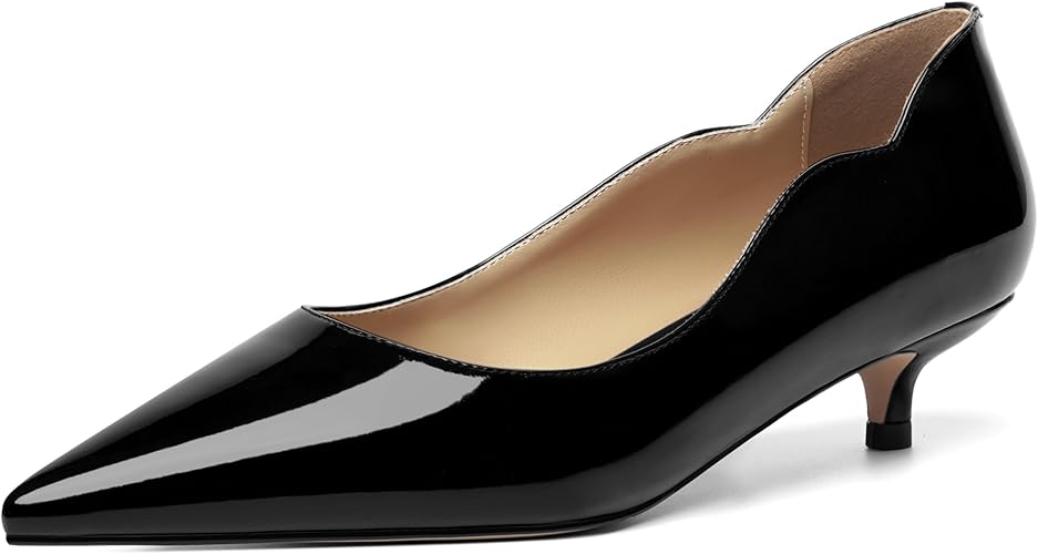 KUOARN Womens Pointed Toe Casual Slip On Patent Business