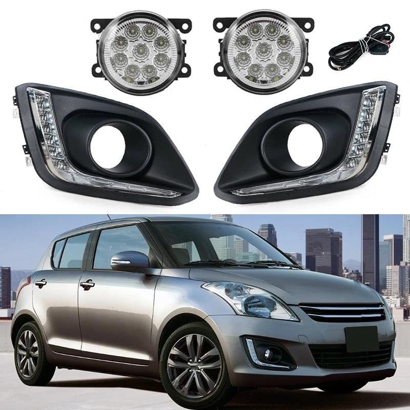 Feux anti-brouillard auto LED blanc avec feux circulation DRL - 2