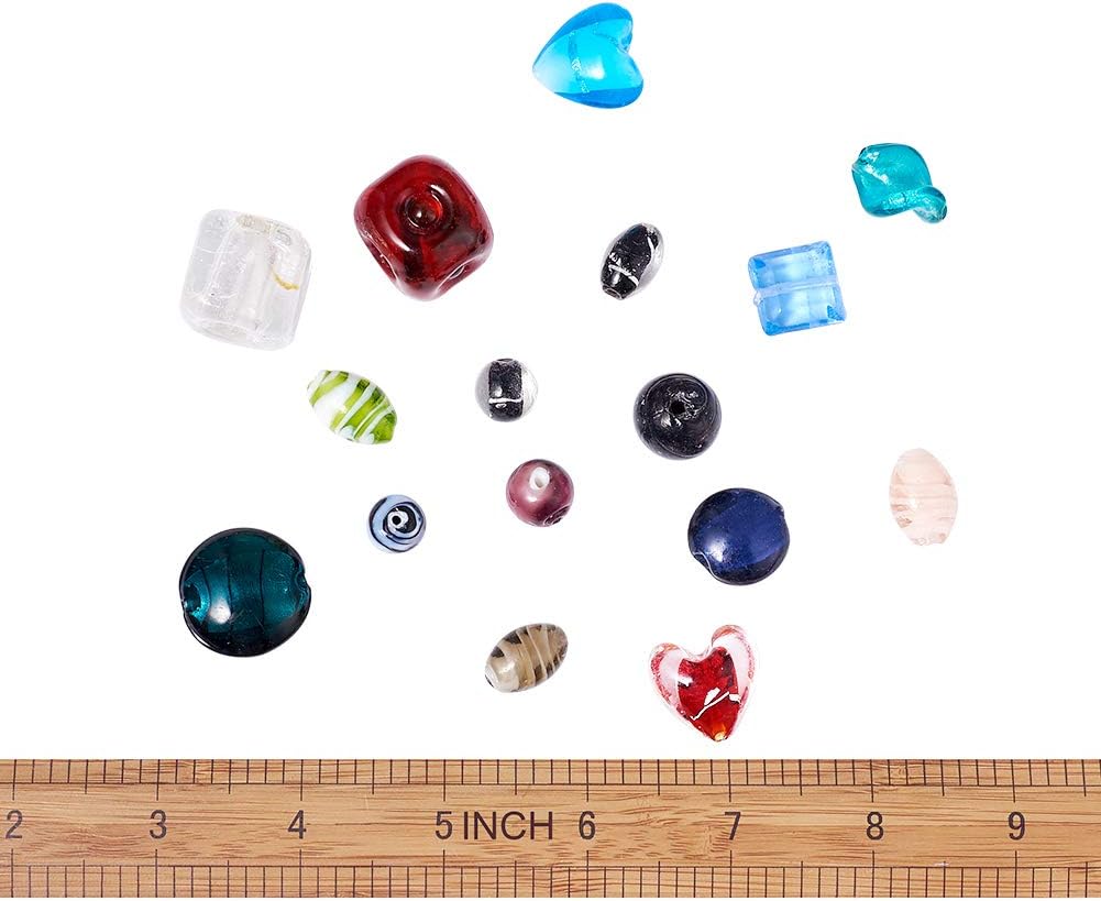 Craftdady 500g Mixed Shapes & Colors Lampwork Glass Beads Loose Beads Fit Most Major Charm Bracelets, 11-29x11-25mm, Hole: 0.5-4mm Random