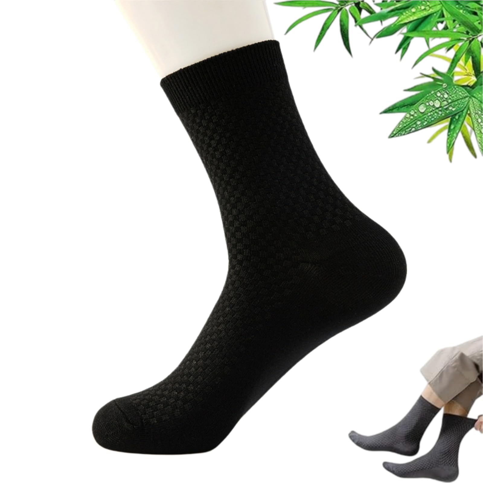 Chaussettes Alessio Mi-Hautes En Fibre De Bambou Premium Confortables Sans Couture Respirantes Et Anti Transpiration Bord Non Serré Unisexe