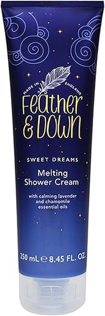 Feather & Down Sweet Dream Melting Shower Cream (250ml) - With Calming Lavender & Chamomile Essential Oils. Cruelty Free. Vegan Friendly. Natural Extracts.