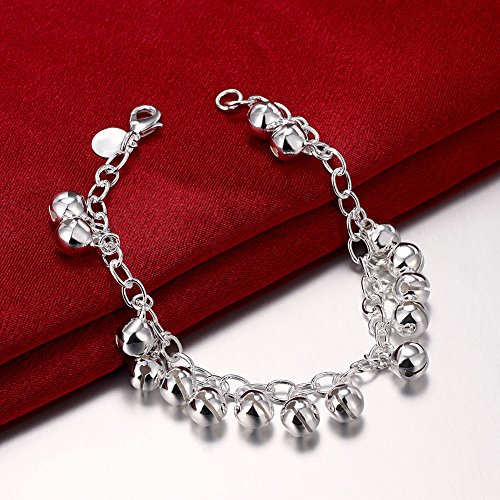Metmejiao Charming Fashion 925 Sterling Silver Plated Bracelet Jingle Bells Bead Charm Bracelet Lady Jewelry4