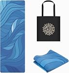 Tapis de yoga pliable, tapis de fitness antidérapant avec sac de transport pour le yoga chaud, l'exercice, Pilates, 1.5mm Tapis d'exercice léger épais pour les femmes