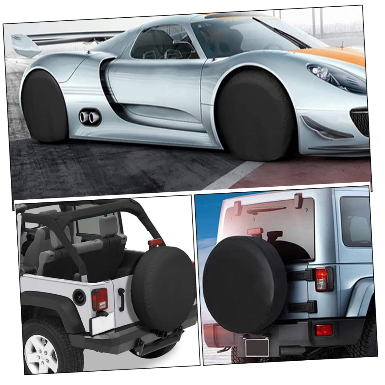 PRETYZOOM 2pezzi Copriruota in Pvc Per Pneumatici Scorta Adatto Auto Suv Camion e Camper Protezione e Antiusura Facile Installazione