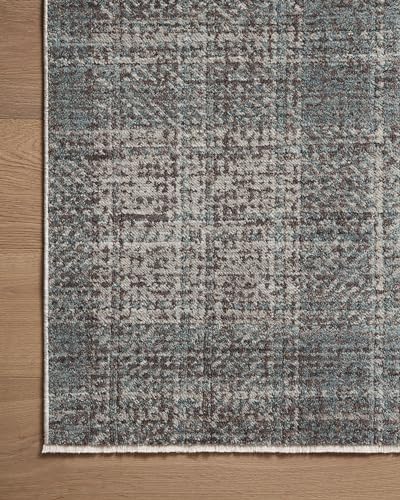 Image of Loloi Angela Rose Ember Denim /Charcoal 2'-3 inch x 3'-10 inch Accent Rug | EMB-09 Approx. 2x4 Blue Entryway Kitchen, Modern, Timeless, Neutral, Accent Rug