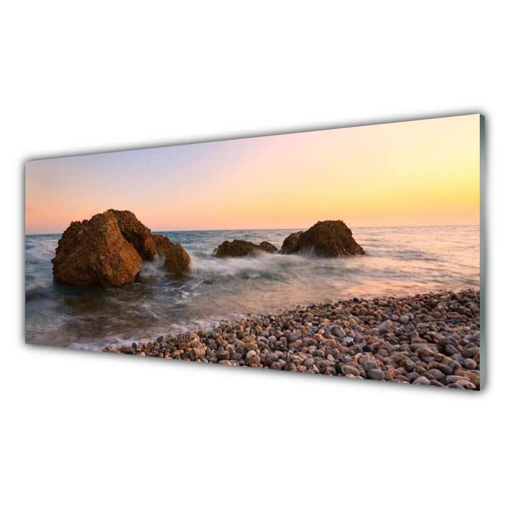Tableau Moderne de Mer en Verre Acrylique pour une Ambiance Nature