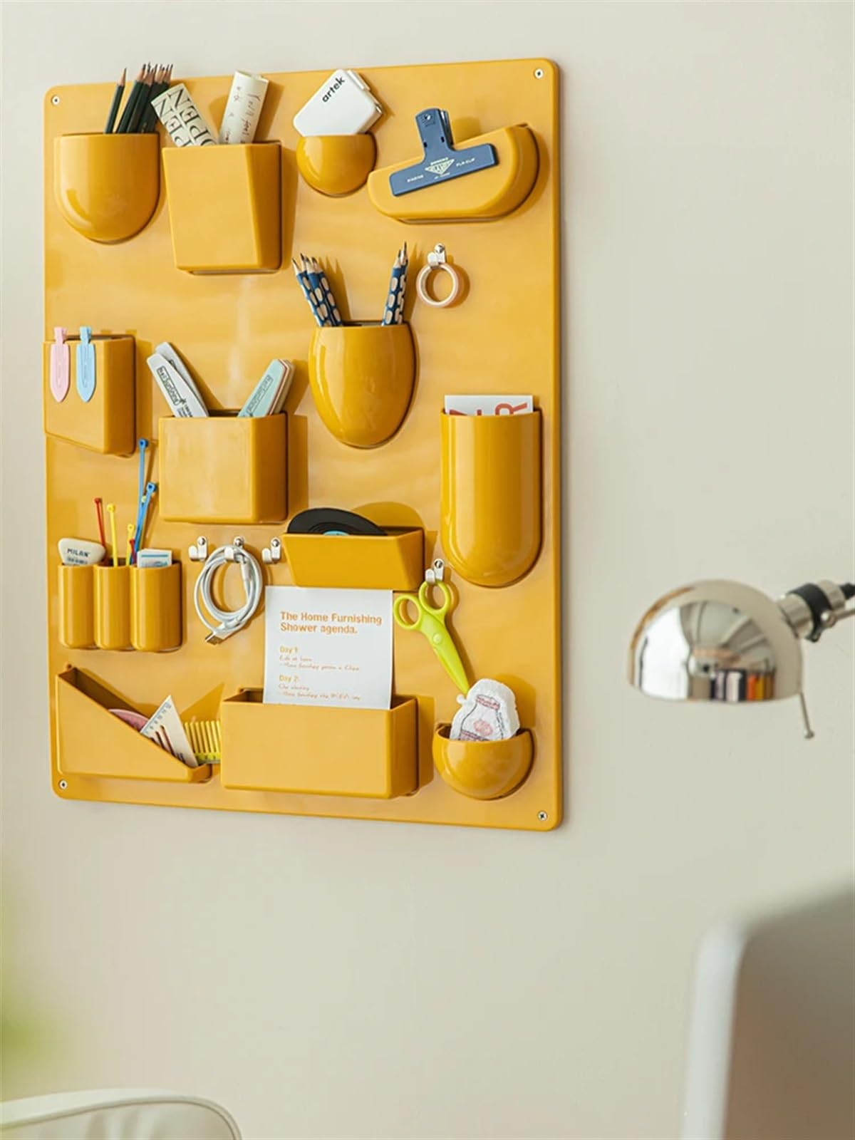 Badezimmer Organizer Aufbewahrungsregal for Wandhalter, Büros, Küchen, Organizer, Werkstätten, Badezimmer, Räume, Verschiedene Formen, Größen, Haken, Clips(Beige)