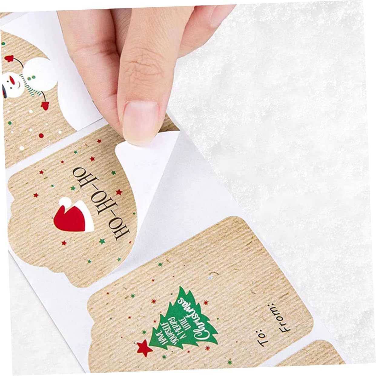 NUOBESTY 5 Adesivi Natalizi Adesivi d'oro Etichetta Adesivo Scrapbooking Natalizio Etichette Calendario del Conto alla Rovescia di Natale Personalizzati Regali Carta Kraft