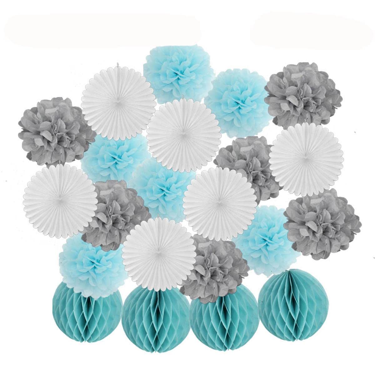 Comunión Fiesta Favor Oro Rosa Conjunto Tejido Pompón Papel Redondo Panal Cumpleaños Bautismo Boda Decoración Blanco Abanico-Oro Negro Conjunto,12inch(aproximadamente 30cm)-L