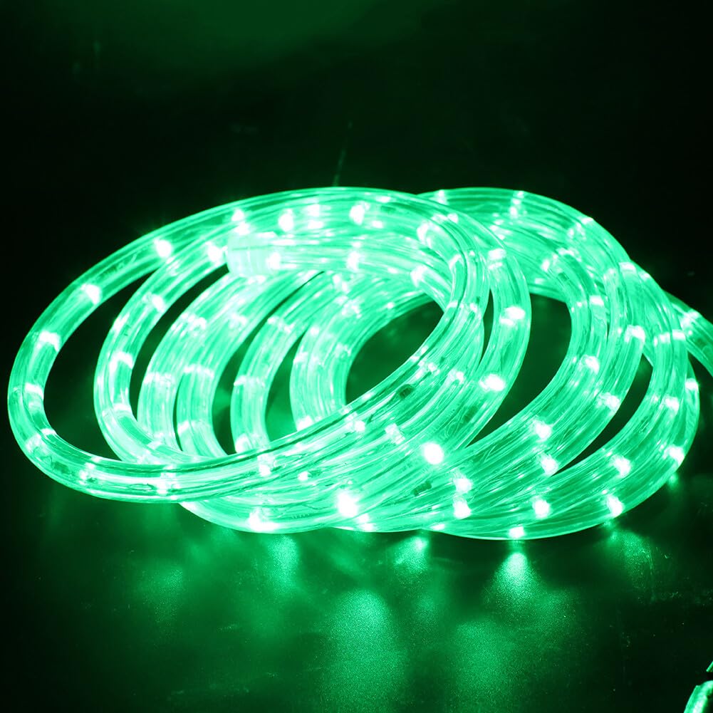 Tubo de luz LED para exterior, 36 LEDs/m LED de 220V LED para interior, tubo fluorescente para exteriores, luces LED impermeables, para terraza, decoración de fiesta (Verde, 15m)