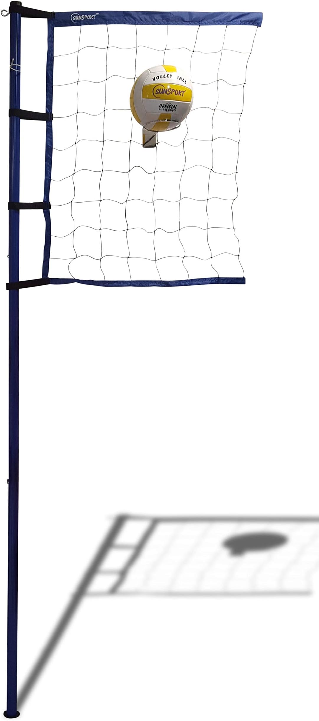 SunSport Volleyball Set - Includes Net, 6 Poles, Extra Straps, Durable Carry Bag & Instructions | Summer Sports