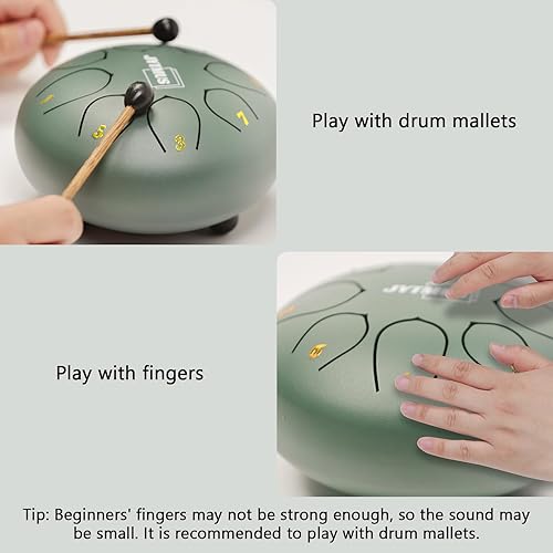 Miniatura 5 de JYTMUS Tambor de lengua de acero, 8 notas de 6 pulgadas, instrumentos de percusión C mayores, kit de batería de acero con libro de música, bolsa de