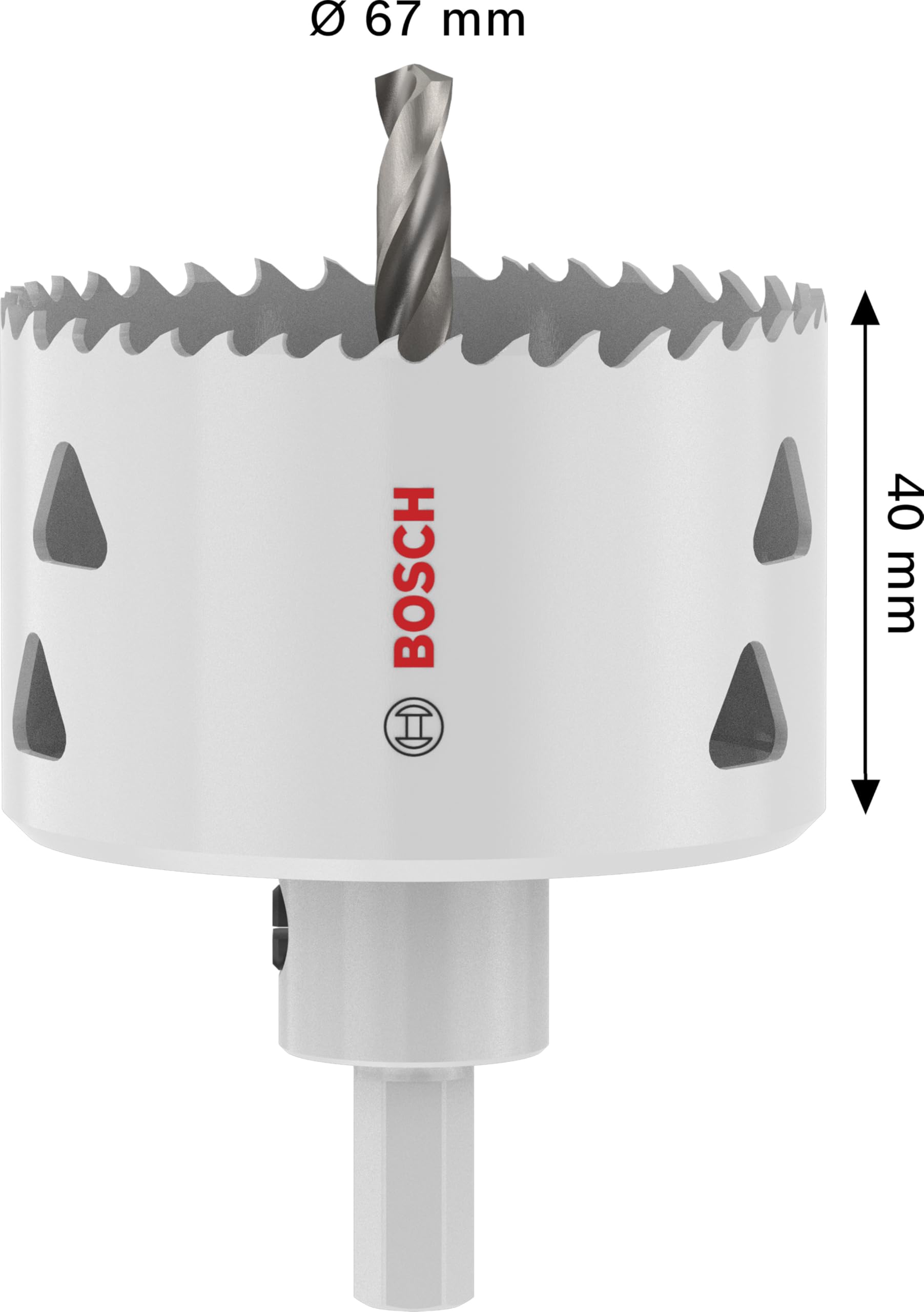 Bosch 1x Sega a tazza Multi Material con mandrino (per Acciaio, Cartongesso, Ø 67 mm, Professional Accessorio Trapanoi)