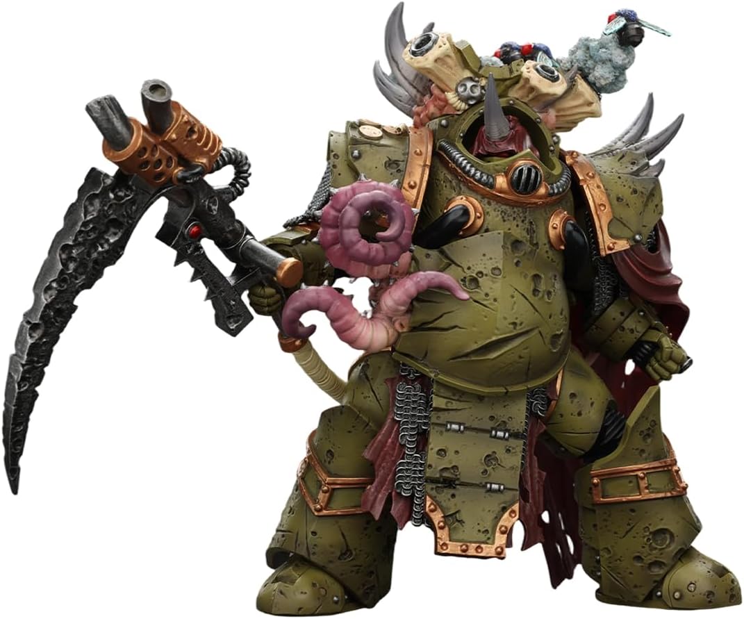 JOYTOY Warhammer 40,000 1/18 Action Figure Death Guard Deathshroud Terminator 2 with Manreaper and Plaguespurter Gauntlet Collection Model Birthday Gifts