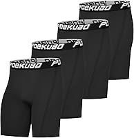 Poekuao Men's Compression Shorts 4 Pack: Spandex Running Athletic Base Layer Workout Underwear for Performance & Support