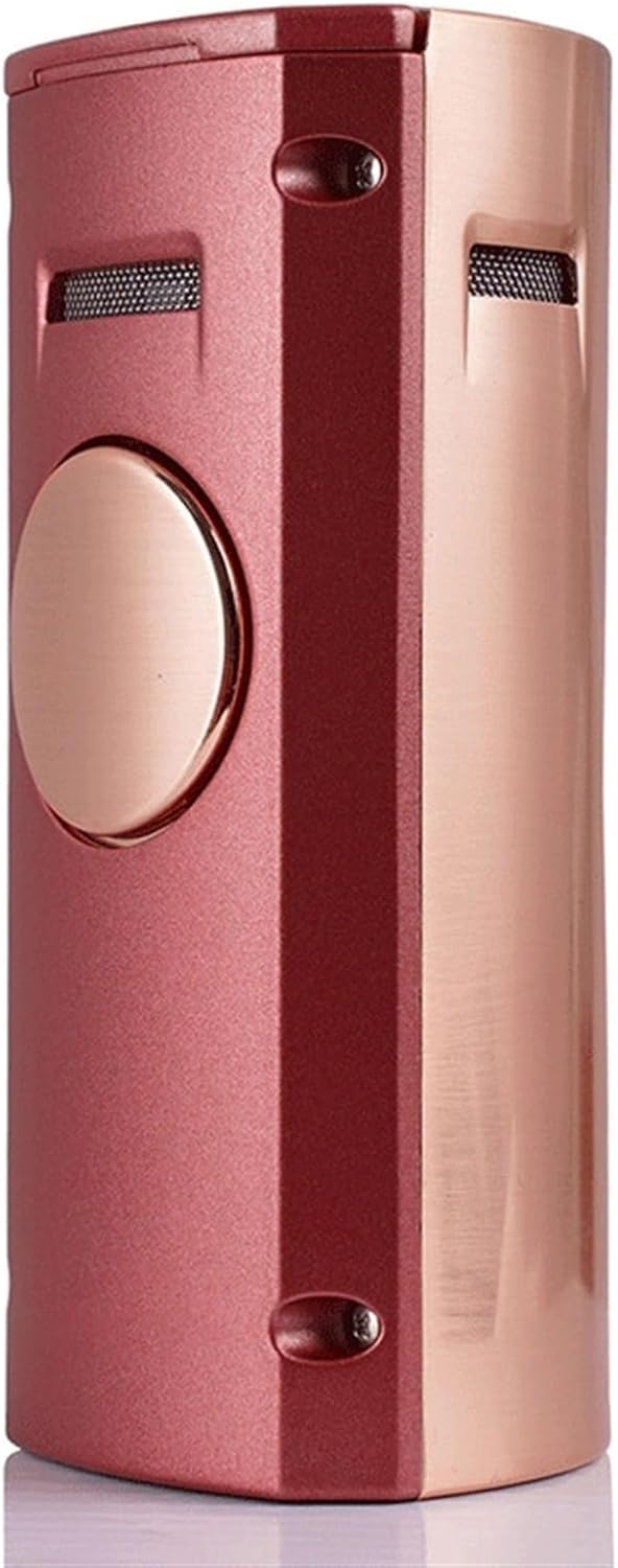 つや消しメタルブタンライター、再利用可能な防風性多機能ライター、クアッドジェットフレーム調整可能サイズ詰め替え可能ガス便利なキャンプ