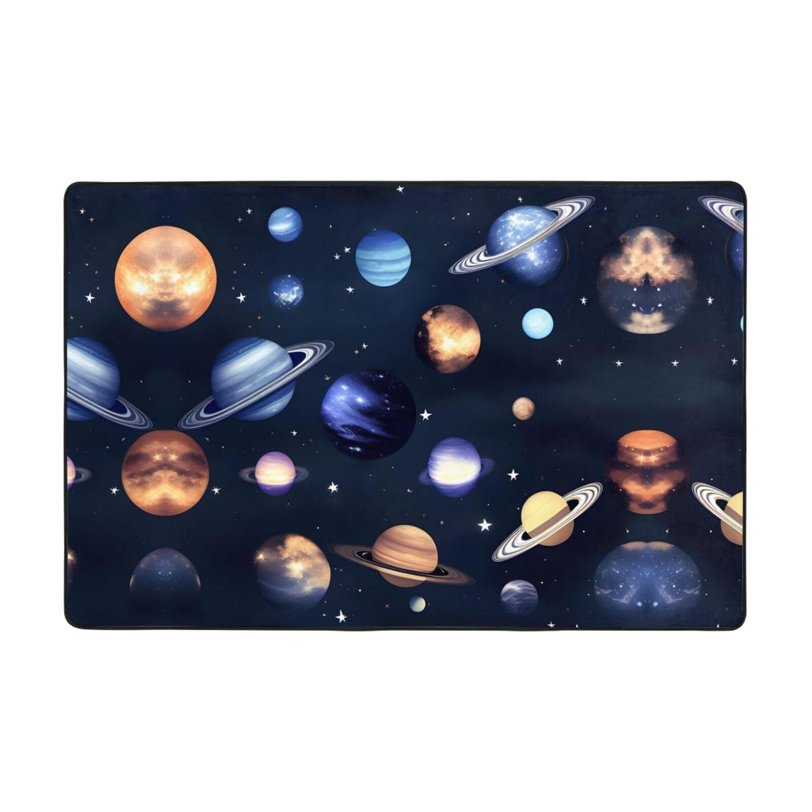 Tapis imprimé galaxie et étoiles grand format doux pour décoration maison