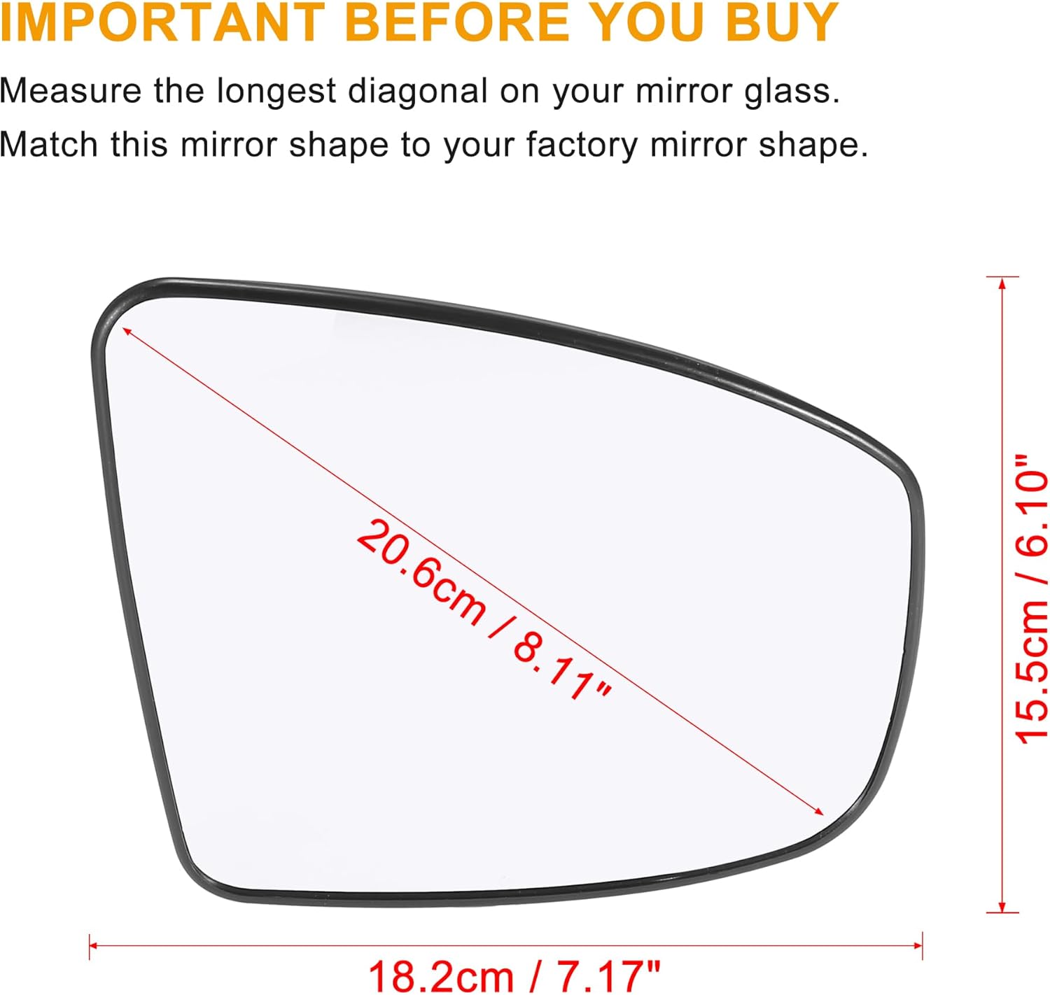 X AUTOHAUX Car Rearview Right Passenger Side Heated Mirror Glass Replacement W/Backing Plate for Nissan Murano 2009 2010 2011 2013 2014