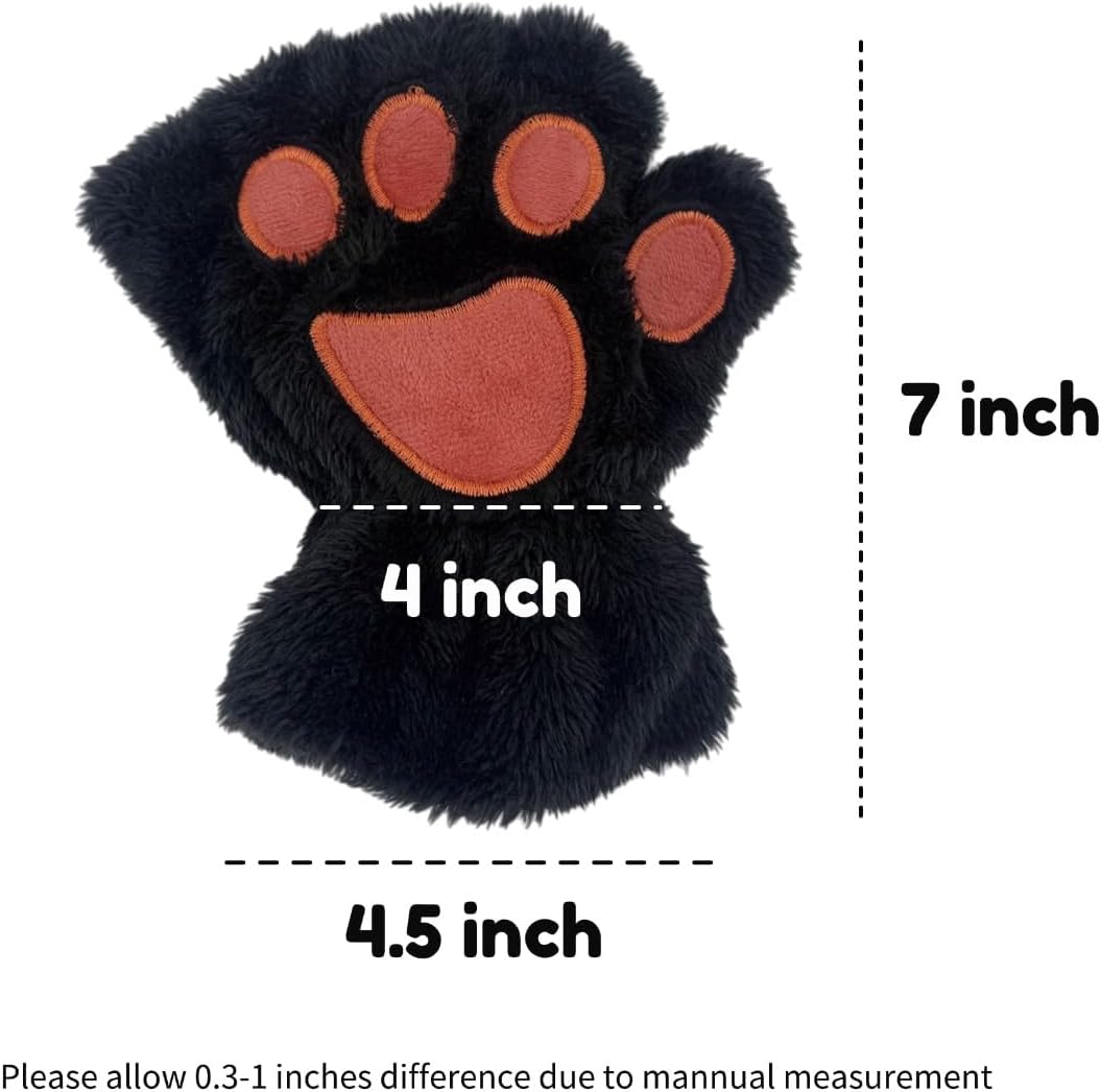 Bear Paws Gloves Cute Animal Cat Claws Mitten Fingerless touchscreen Women Men Typing Outdoors Stage Custome Cosplay - Image 4