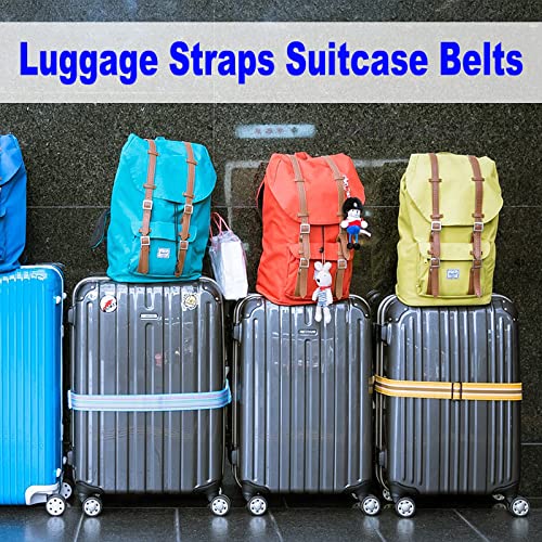 Image of M METERXITY 1 Pack Luggage Strap Suitcase Belt- Travel Combination Lock Adjustable PP Baggage Accessory with Buckle, Apply to Suitcase (79x2 Inch, Dark Blue)