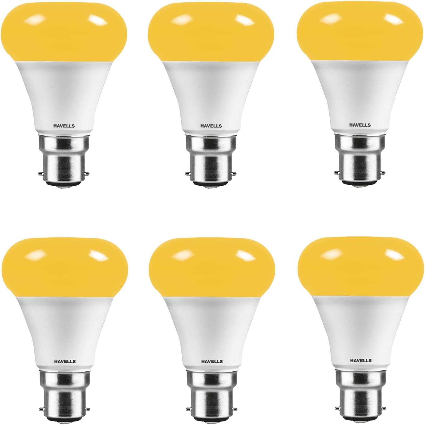 Havells LED Rojo 7W B22 Bulb (Yellow, White - Pack of 6)