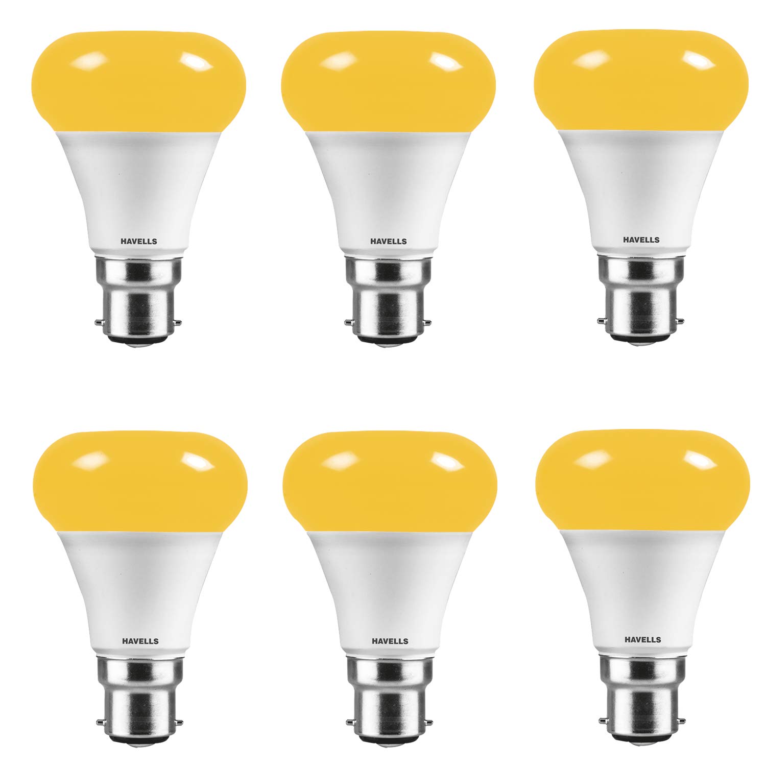 Havells LED Rojo 7W B22 Bulb (Yellow, White - Pack of 6)