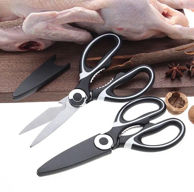 Anup Torda Multi-Purpose Kitchen Scissor Stainless Steel Heavy Household & Garden Scissors Nutcracker and Vegetable Peeler Small, Durable Cutting Tool for Meat, Poultry, Vegetables, Pizza and More 4
