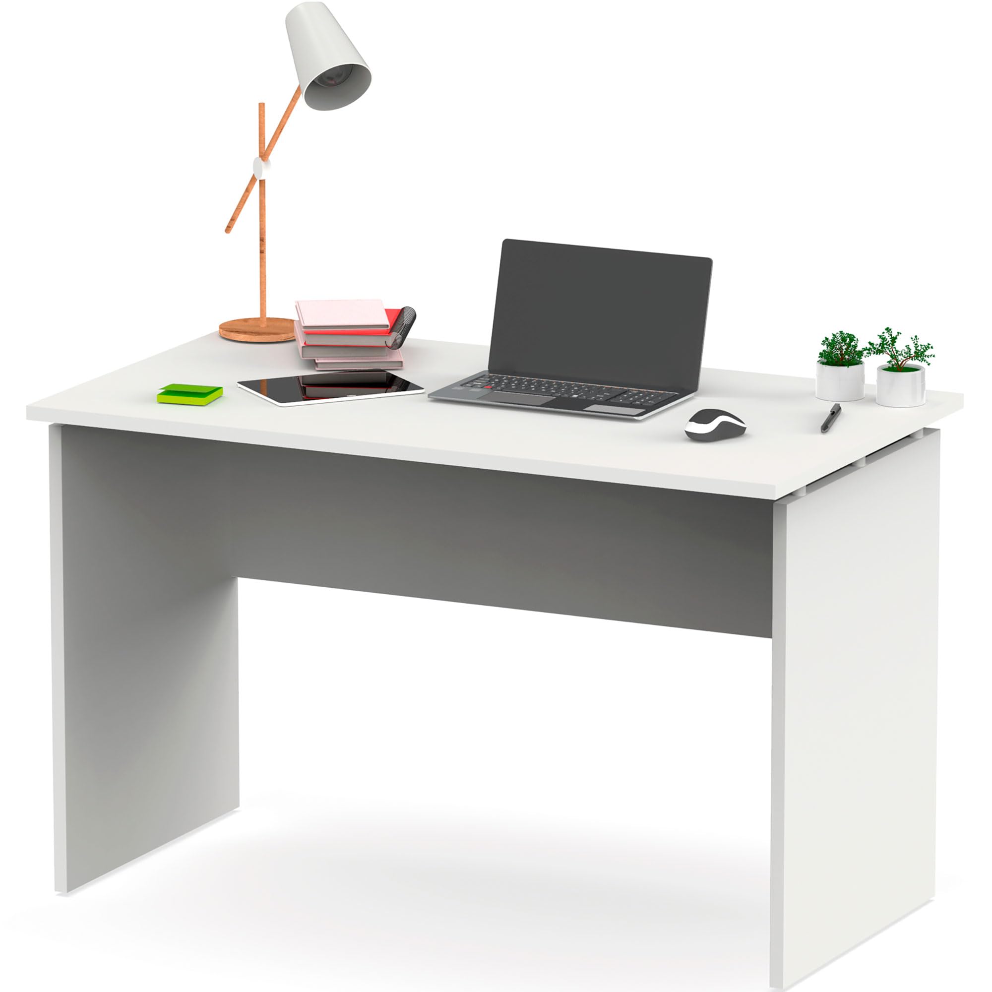 briebe Escritorio, Mesa de Ordenador Oficina, Estudio 76x120x68cm (Alto x Ancho x Profundo), Despacho, Habitación, Desk, Zenith (Blanco)