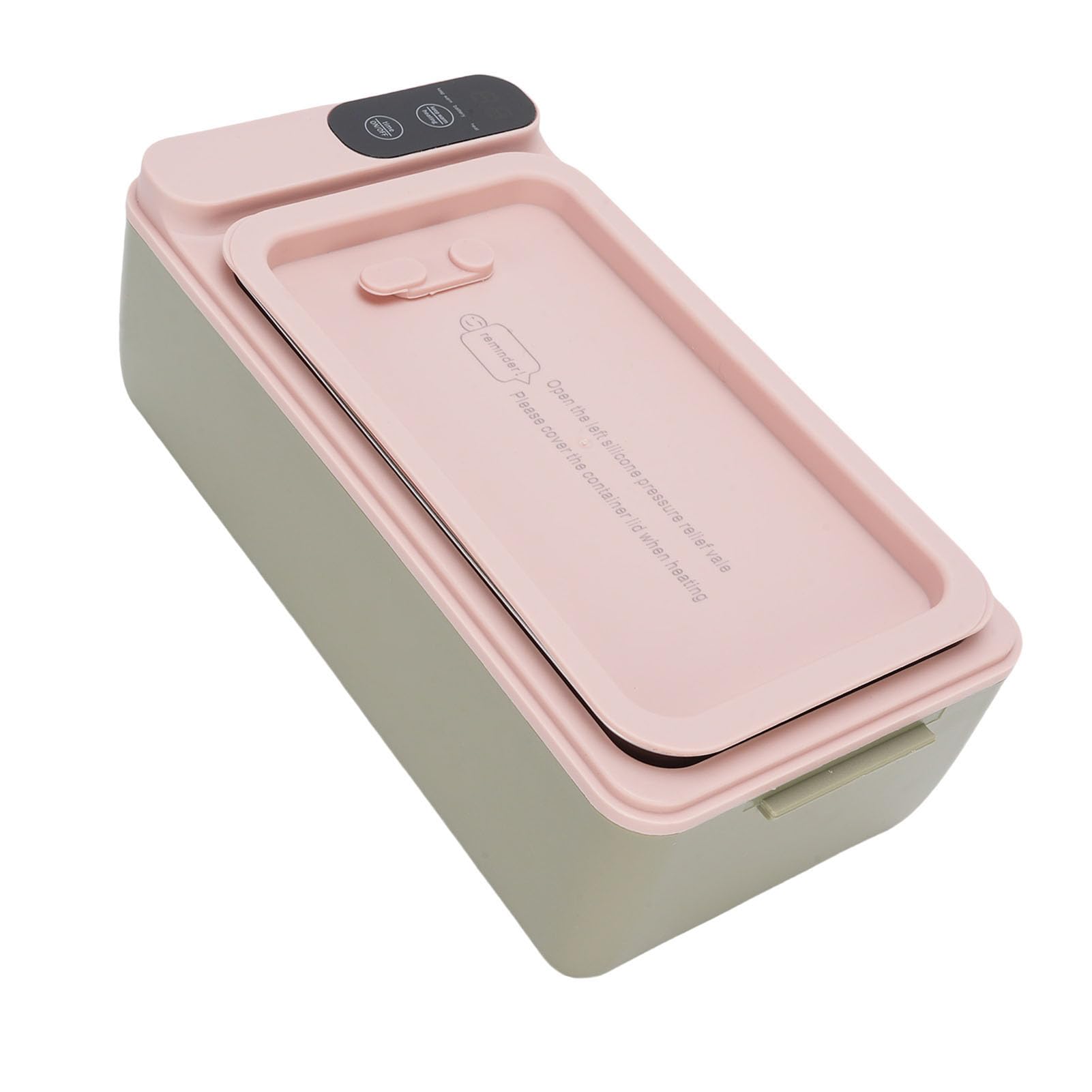 Kabellose Elektrische Lunchbox 40W, Warmhaltebox für Essen mit 1L 304 Edelstahl-Innenbehälter und Auslaufsicherer Design für Reisen, Arbeit, Outdoor (GREEN)