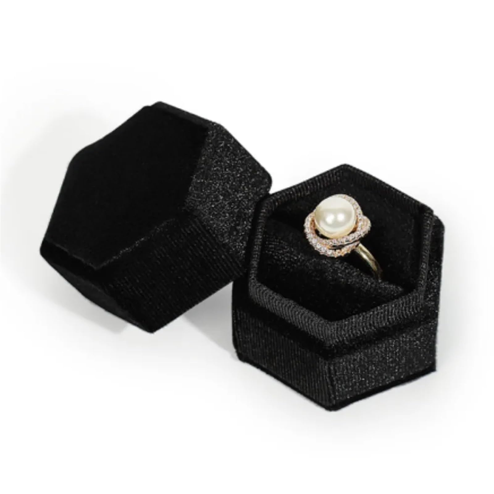 JFNKLFG Earring Small Jewellery Organiser Ring Cases for Proposal, Wedding(Black-B)