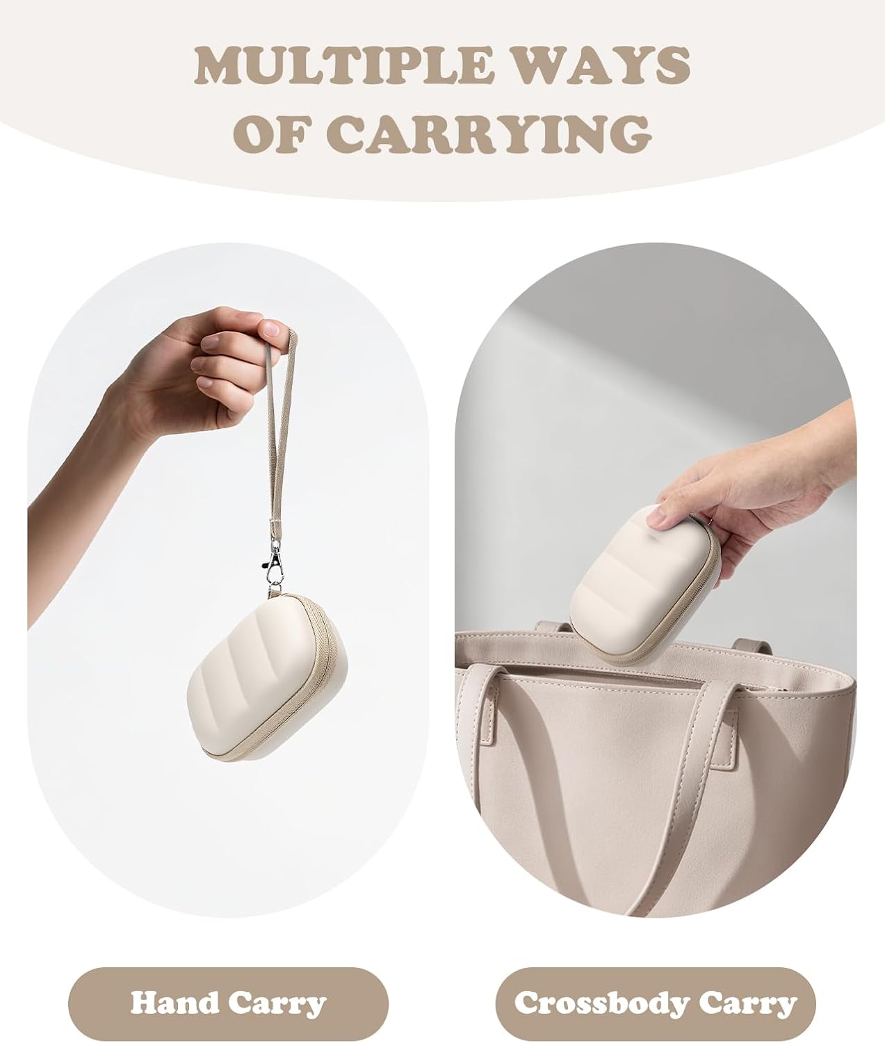 Digital Camera Case Compatible with CAMKORY DC403/ KODAK PIXPRO FZ55/ FZ45/ STUOGYUM DC402-AF, Small Hard Shell Bag with SD Card Storage for Travel (Beige - Image 7