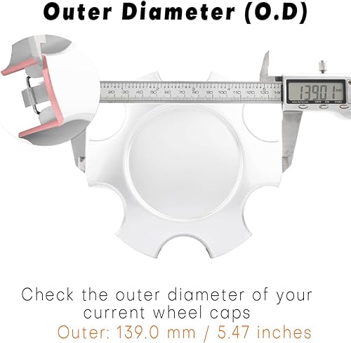 Miniatura 3 de GTOWNWORKS Tapones centrales de rueda de 5.472 in y 5.47 pulgadas para Sequoia, cubiertas de rueda Tundra 03-07 -420NM, -AF030, -AF020, 560-69440,