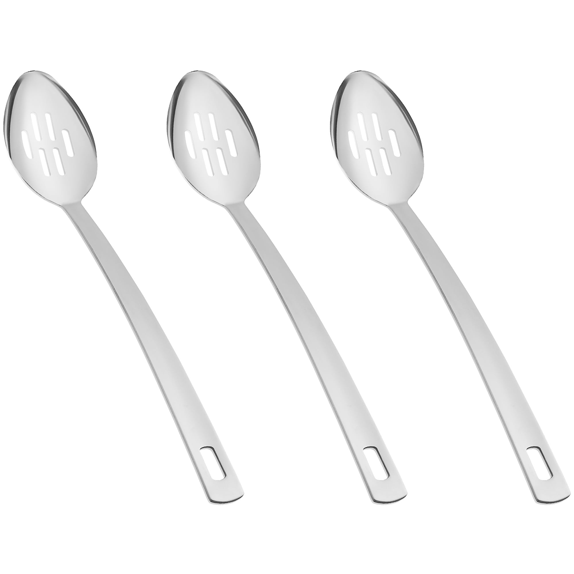 Grande cuillère avec trous et fentes en inox pour service de restaurant
