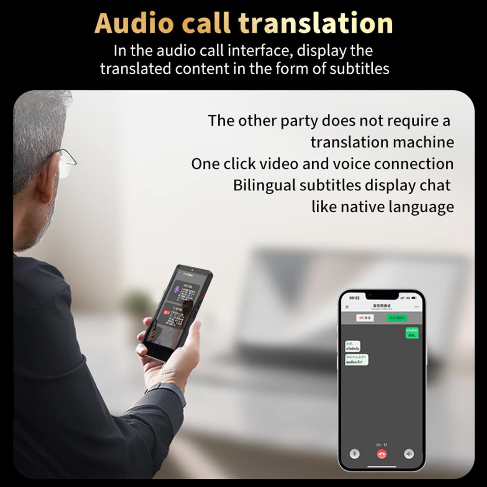 Yanmis Appareil de Traduction AI Portable, 148 Langues