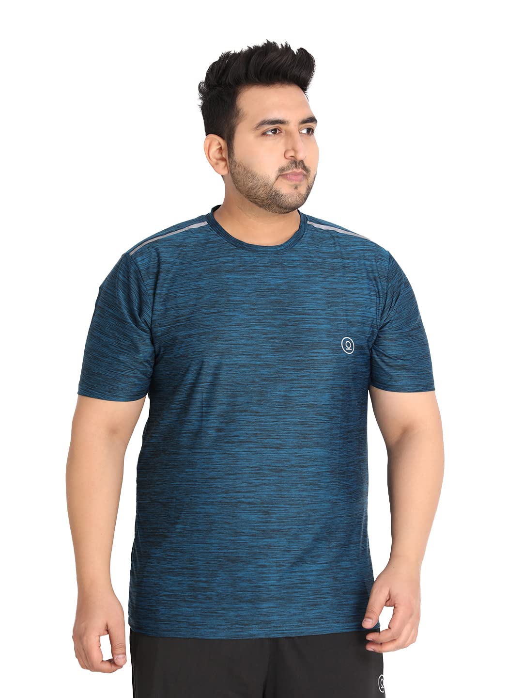 CHKOKKO Men Plus Size Solid Regular Fit Sports T-Shirt