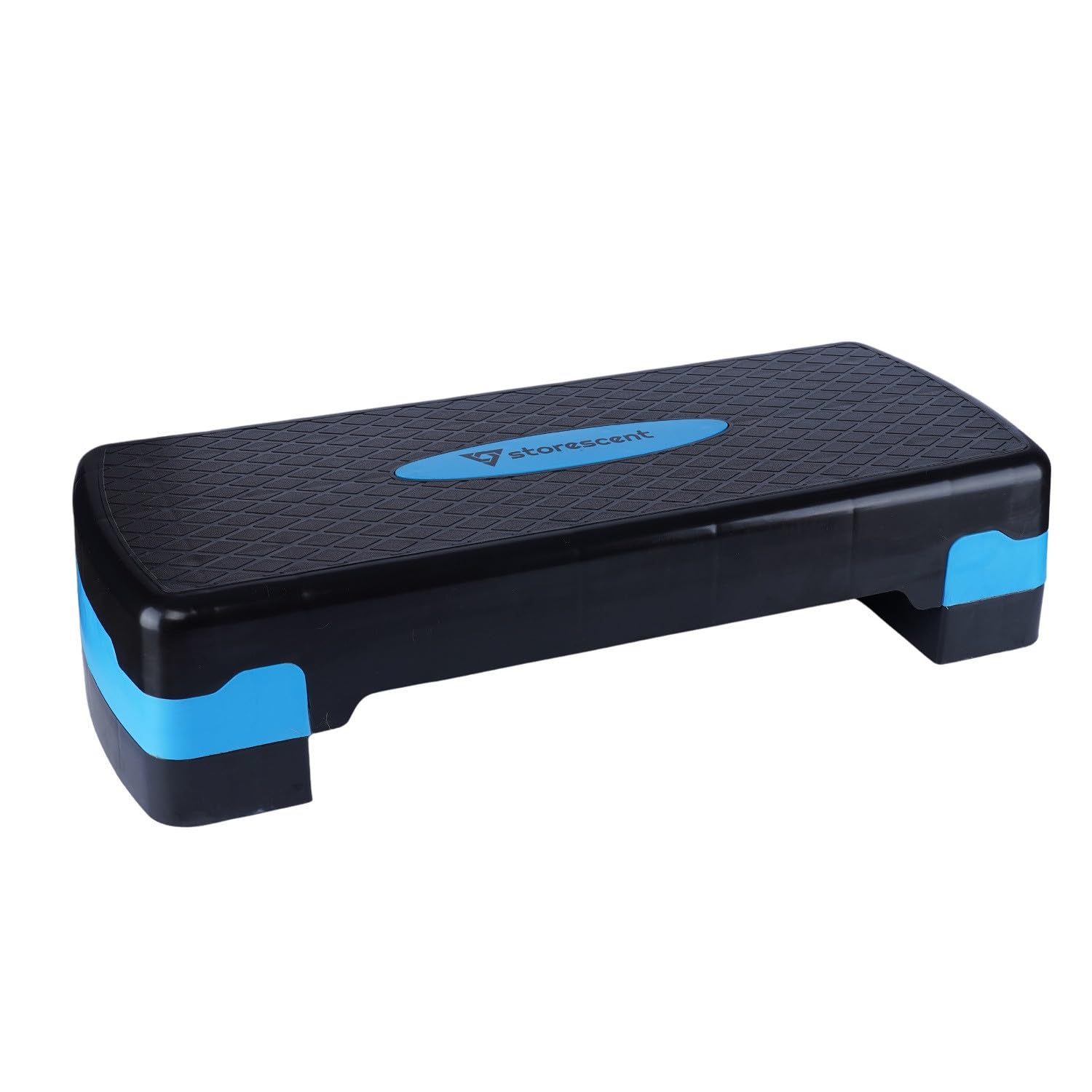 Storescent Polypropylene Aerobic 2 Level Adjustable Workout Fitness Stepper Exercise Step Deck Platform with Risers for Sports and Fitness (Black & Blue, Standard)-image-43