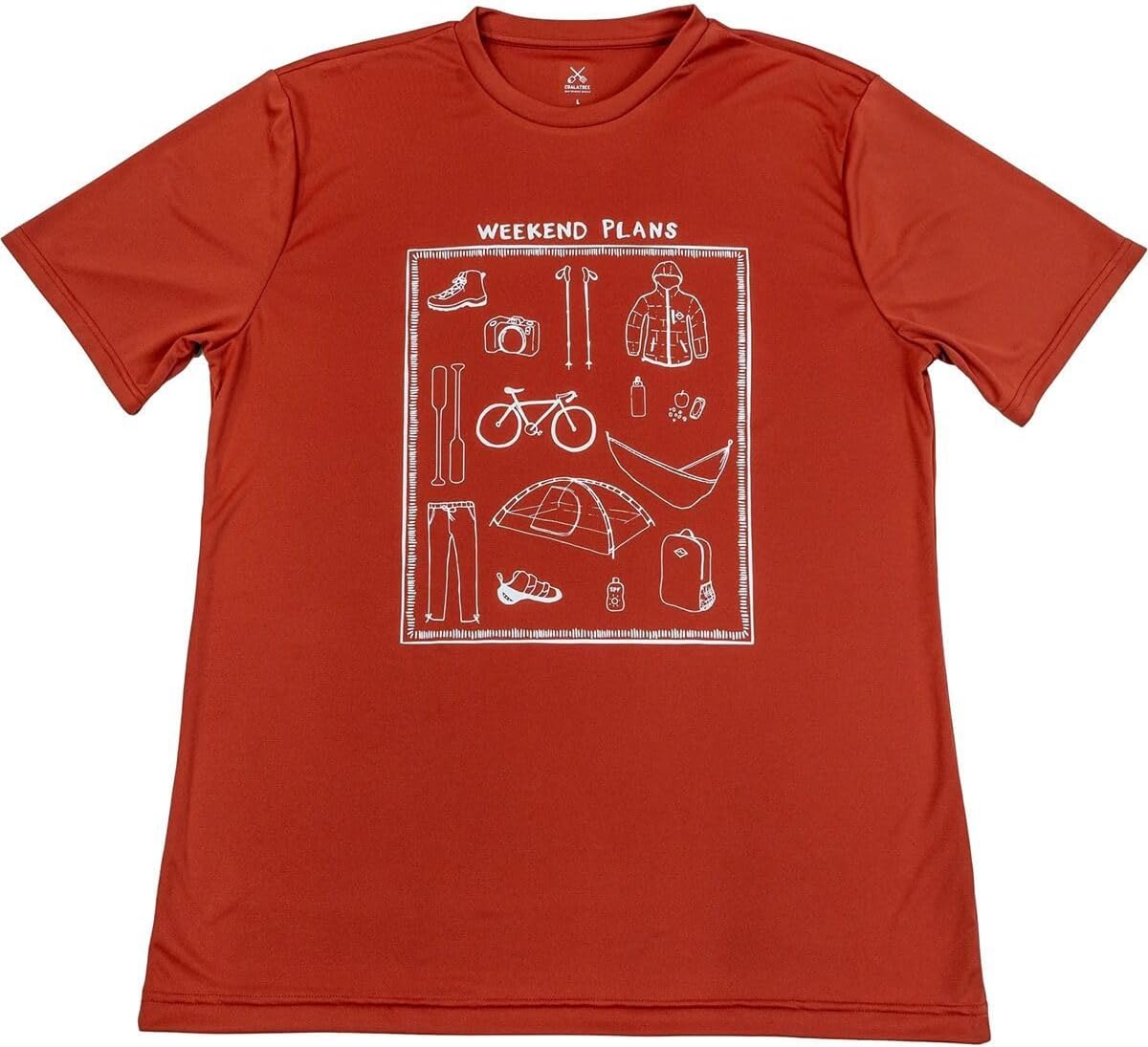 Coalatree, Quick Dry Short-Sleeve T-Shirt - Unisex, Weekend Plans Brick, XXL