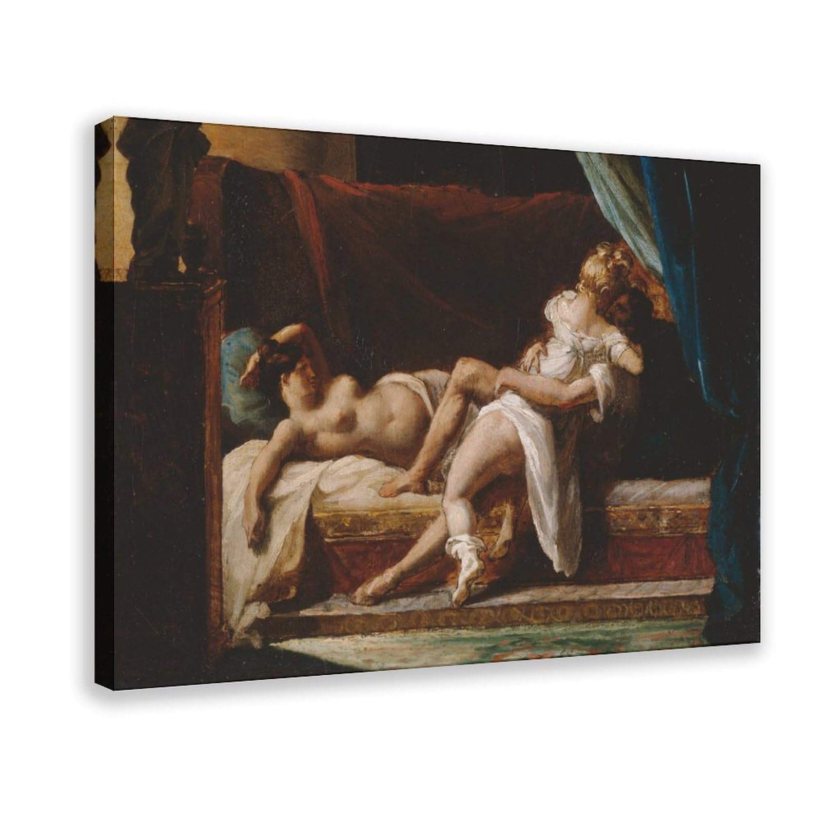 WCYB Three Lovers by Théodore Géricault Posters Prints Canvas Deco Paintings Wall Art Frame 24" L X 36" W