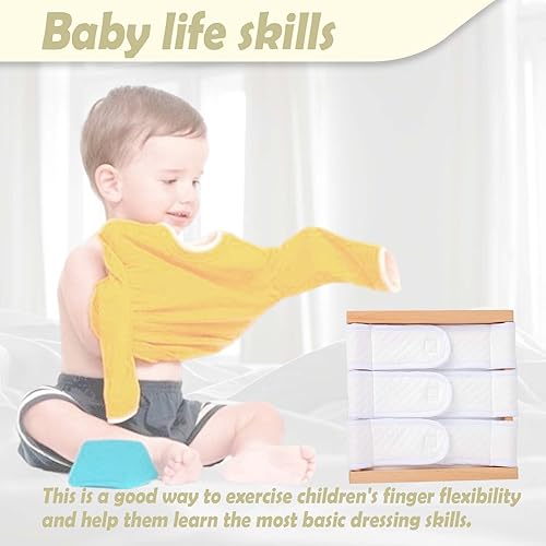 Miniatura 3 de Montessori - Juguetes de madera para vestirse, tabla de aprendizaje para aprender habilidades básicas de vestir botones, broches de presión,