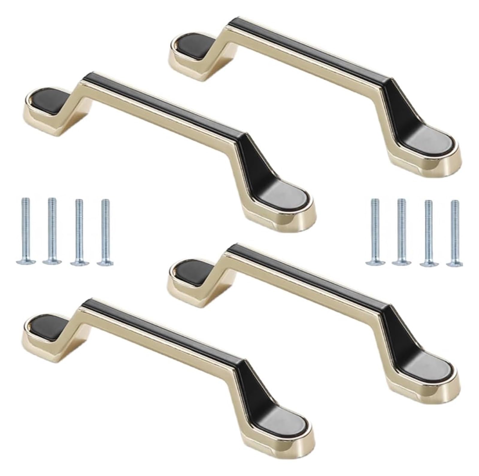 NLQCSXWEP Zinc Alloy Cabinet Bow Handle, Zinc Alloy Furniture Handles 4 pcs Multicolor 64-128mm(5924 Black 96mm)