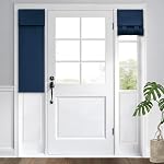 HOMEIDEAS Black Blackout Door Curtains Privacy French Door Curtains, 26 X 40 Inch Room Darkening Curtains for Patio Door, Thermal Insulated Tie Up Shades Window Curtains for Bedroom, 1 Panel