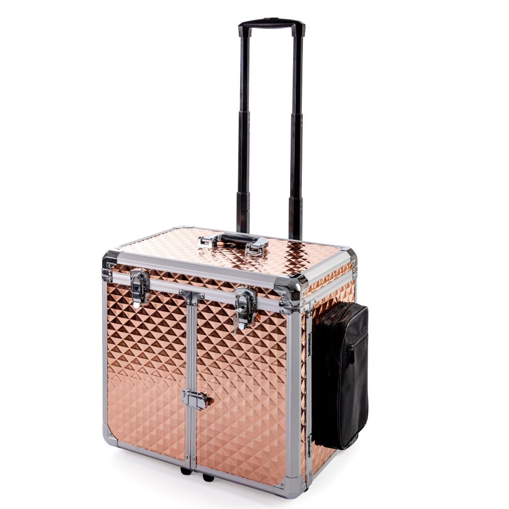 Fußpflegekoffer Mobile-Fußpflege, Glamour Rosagold | Leicht & Robust, Elegantes Design, Effiziente Organisation, Mühelose Mobilität, Perfekt für Fußpflegedienst und Hausbesuche